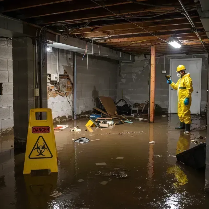 Flooded Basement Electrical Hazard in Fayette, MO Property