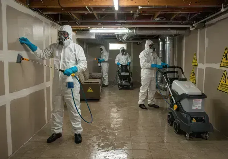 Basement Moisture Removal and Structural Drying process in Fayette, MO